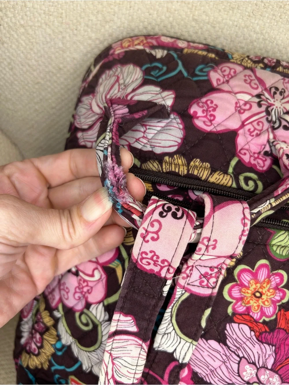 Vera Bradley mod floral pink Quilted Floral Mini Backpack
